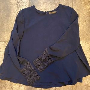 Zara blouse lace detailed sleeves